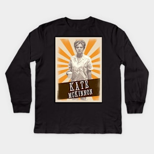 Vintage Aesthetic Kate Mckinnon Coffee Kids Long Sleeve T-Shirt